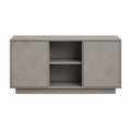 Buffet 2 portes gris béton en panneaux de particules rectangulaire 140 x 40 x 75 cm