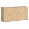 Buffet 4 portes chêne clair en panneaux de particules 120 x 40 x 80 cm