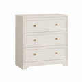 Buffet à 3 tiroirs blanc cassé en MDF rectangulaire 90 x 45 x 90 cm