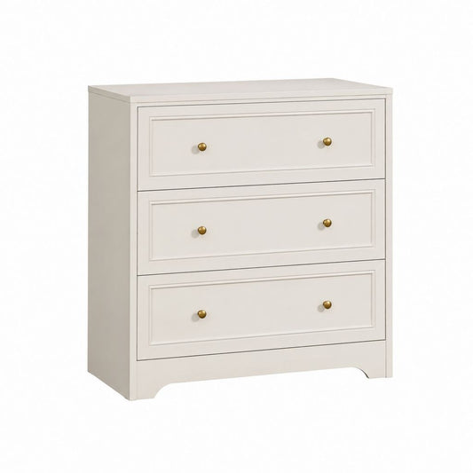 Buffet à 3 tiroirs blanc cassé en MDF rectangulaire 90 x 45 x 90 cm